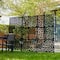 Glitzhome® 6ft. Black Galvanized Steel Irregular Geometric Pattern Privacy Screen Fence Panel & Room Divider